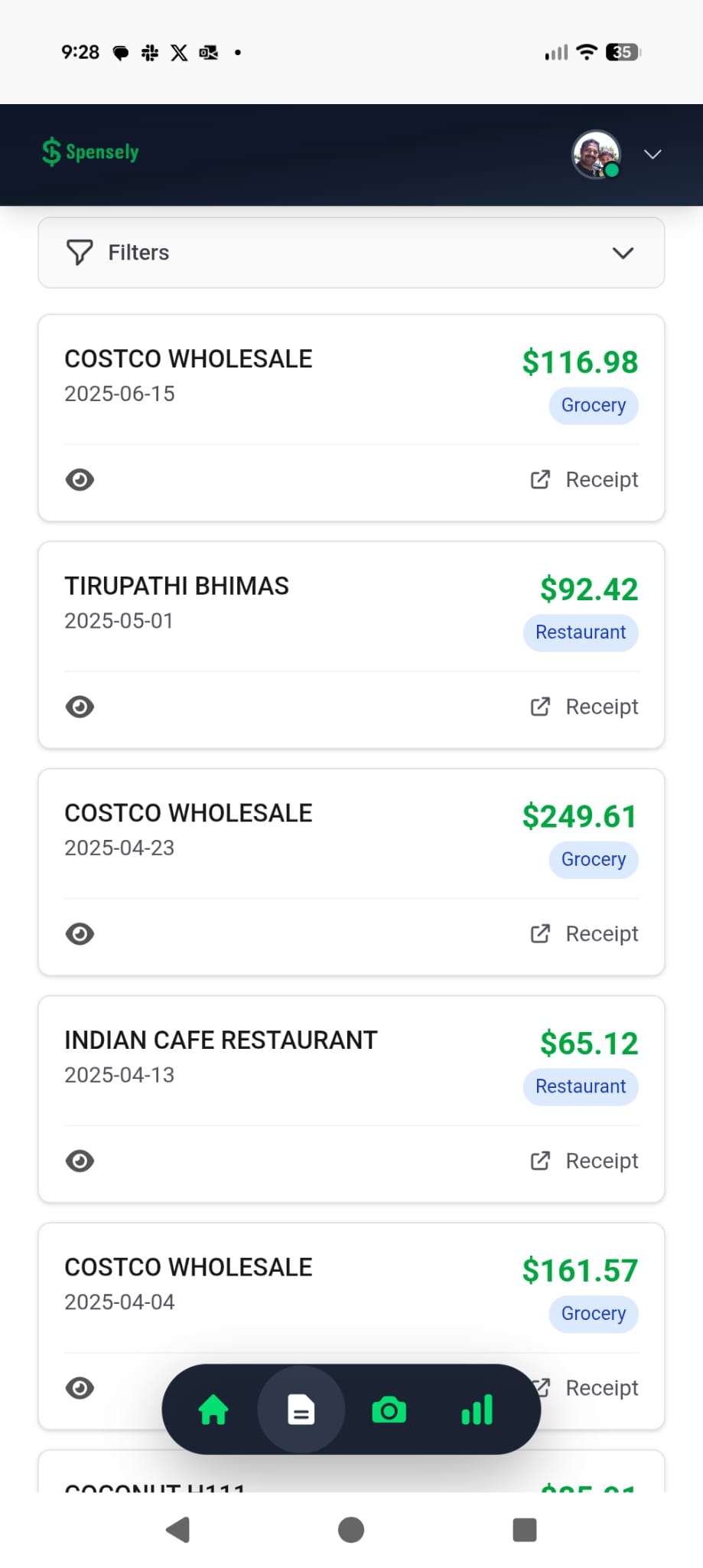 Smart Receipt Vault Interface